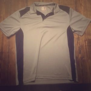 Gray short sleeve polo tee